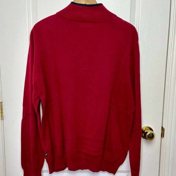Nautica 1/4 Button Down Pullover Sweater – Red – Men’s Size L #13 - Picture 2 of 4